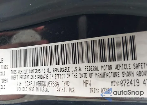 2016 Jeep Cherokee Sport из США, поврежденный, VIN 1C4PJLAB6GW107834